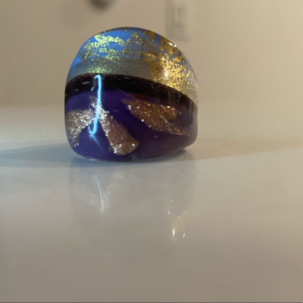 Authentic Morano Glass Ring in Gorgeous Purples